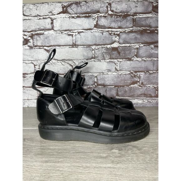 Dr. Martens Geraldo Black Leather Strap Gladiator Wedge Sandals Men’s 9M US/42EU - Picture 15 of 16